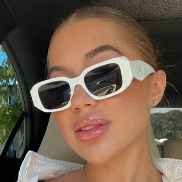 NEW PRADA WOMEN'S PR17WS 1425S0 SUNGLASSES WHITE PRADA PR 17WS EYEWEAR - Picture 1 of 10